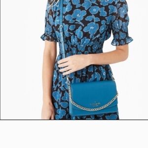 Kate Spade Carson Convertible Crossbody Bag,Dark Peacock Blue With Matching